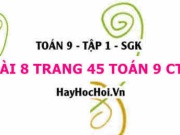 Bài 8 trang 45 Toán 9 tập 1 Chân trời sáng tạo